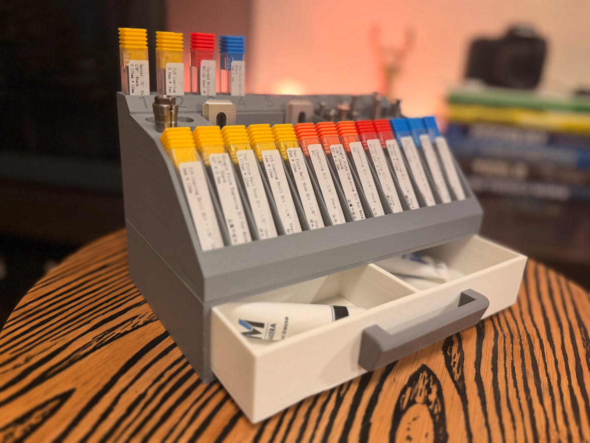 Large CNC Bit Organizer With Drawer Unit
