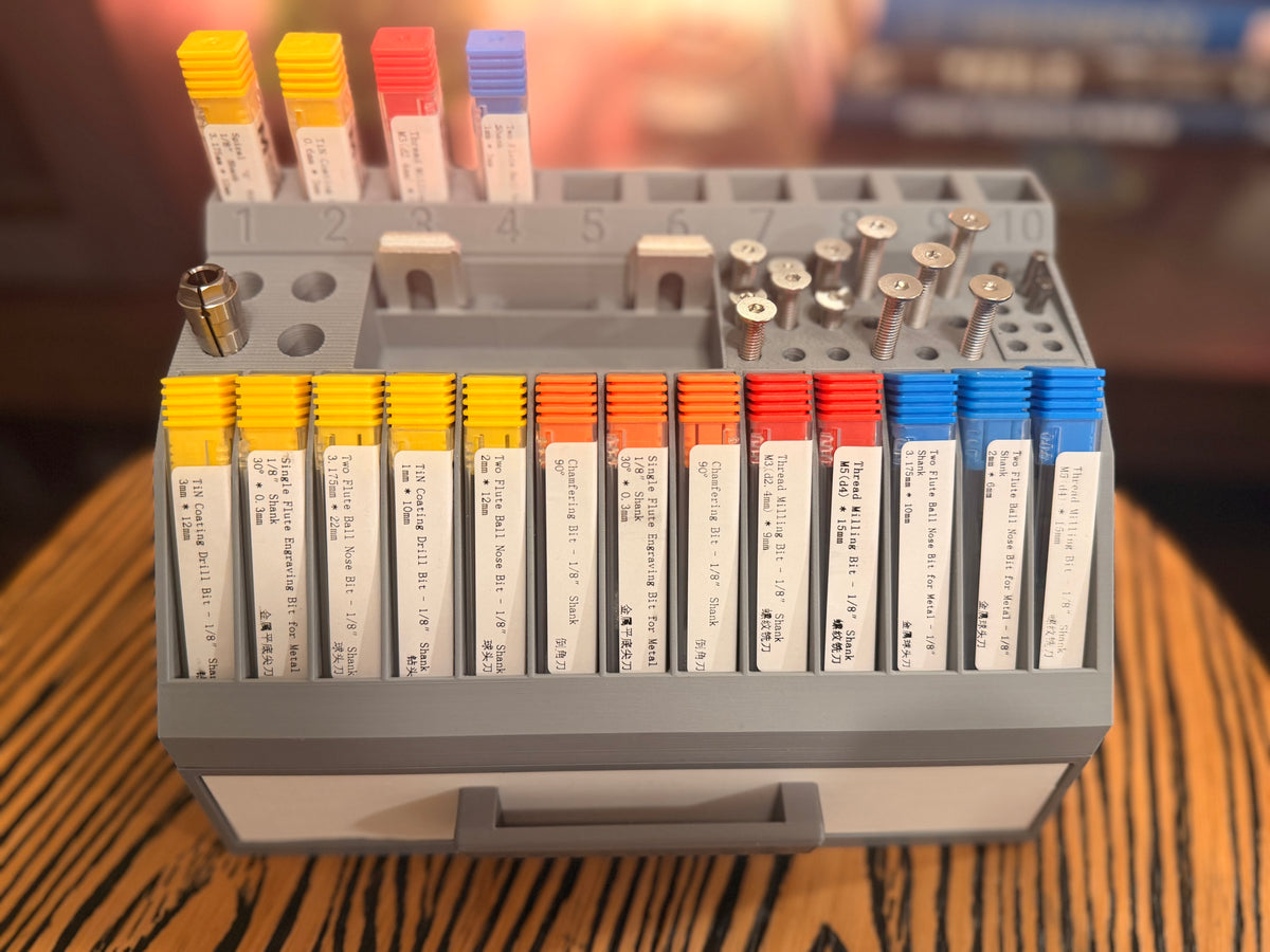 Large CNC Bit Organizer With Drawer Unit