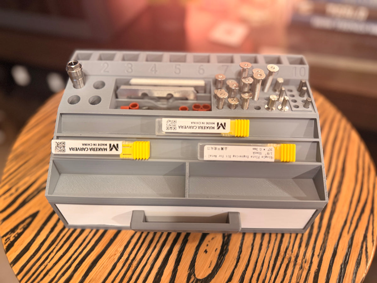 Compact CNC Bit Organizer With Single Drawer